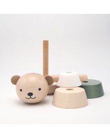 Briki Wooden Stacking Bear- Green