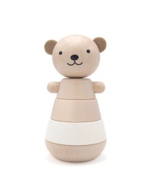 Briki Wooden Stacking Bear- White