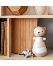 Briki Wooden Stacking Bear- White