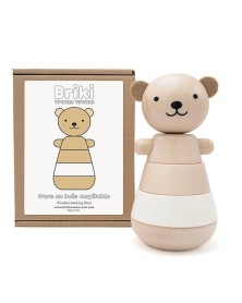 Briki Wooden Stacking Bear- White