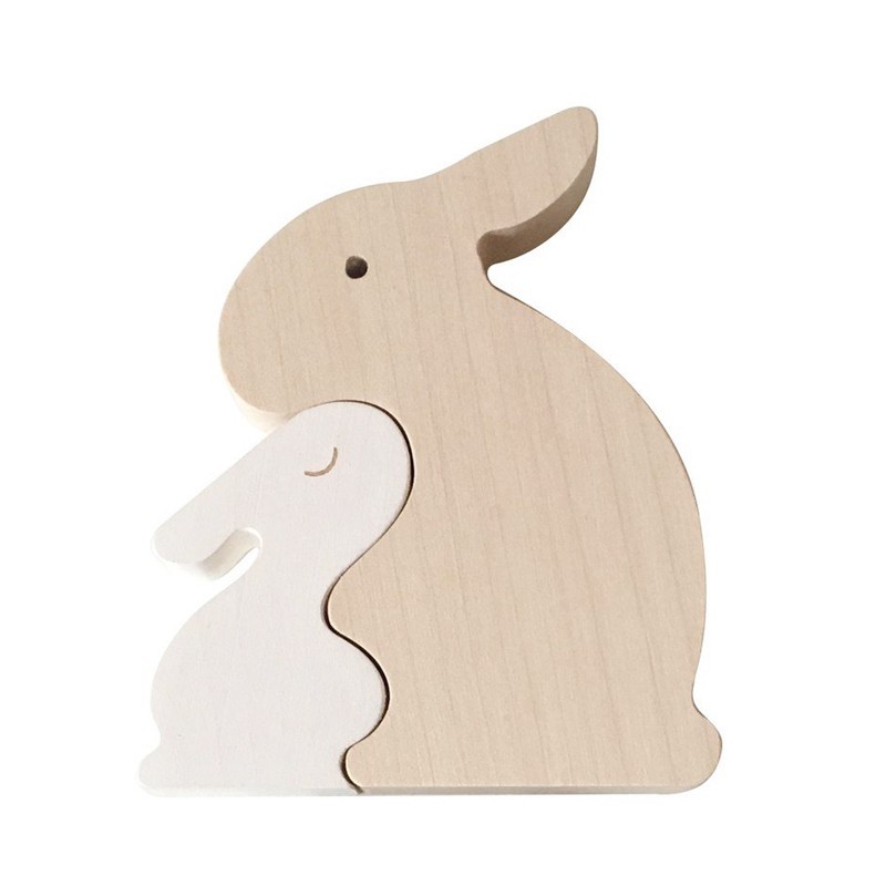 Briki Wooden Bunny Set - White