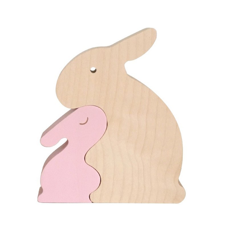 Briki Wooden Bunny Set - Pink