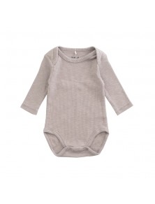 Play Up Ribbed Organic Cotton Bodysuit - Oatmeal