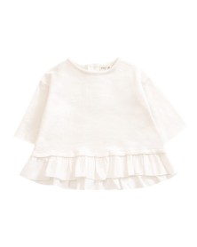 Play Up Organic Cotton Ruffle Top - Ivory