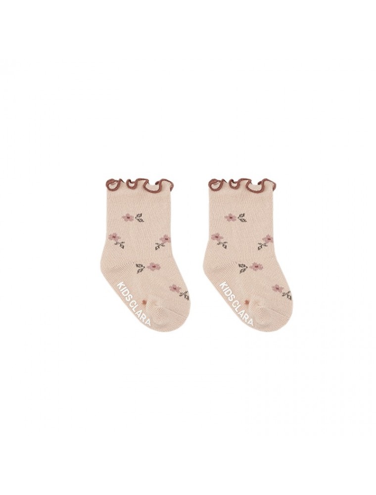 HP Baby Flowers Socks - Pink Beige