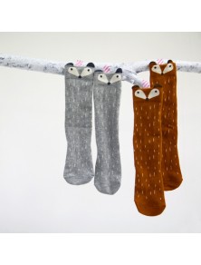 Mini Dressing Brown Raccoon Socks