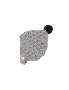 Baby Knitted Pixie Bonnet - Grey