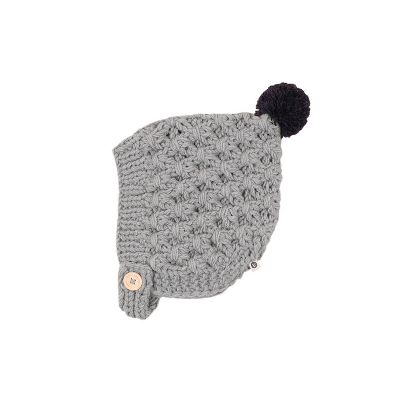 Baby Knitted Pixie Bonnet - Grey