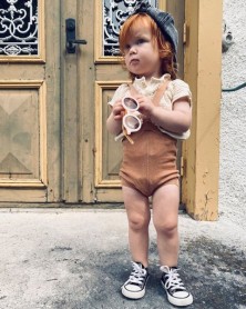 Silly Silas Shorty Braces Tights - Light Brown