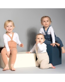 Silly Silas Footless Braces Tights - Steel Blue 