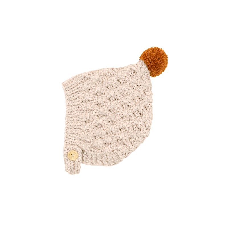 Baby Knitted Pixie Bonnet - Cream