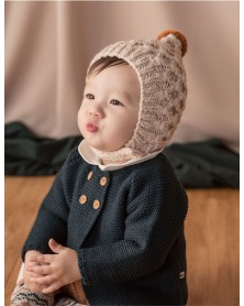 Baby Knitted Pixie Bonnet - Cream