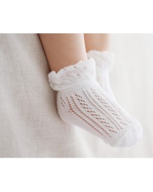 Baby White Openwork Ankle Socks