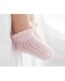 Baby Pastel Pink Openwork Ankle Socks